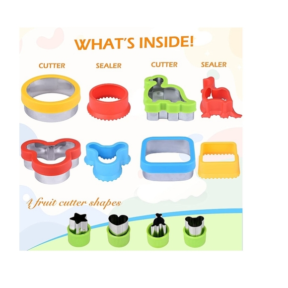 16 pcs Set-Sandwich Cutters & Sealers/Uncrustables (Dinosaur, Mickey & Shapes) - Picture 2 of 8